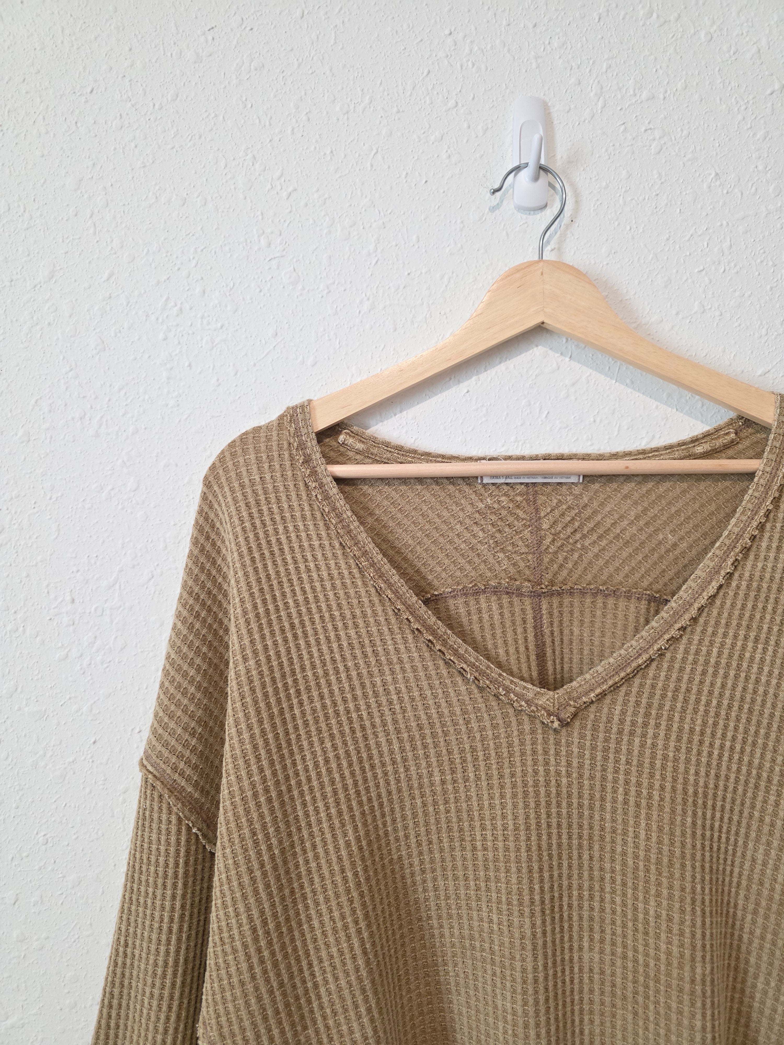 Free People Oversized Waffle Tee (XS)