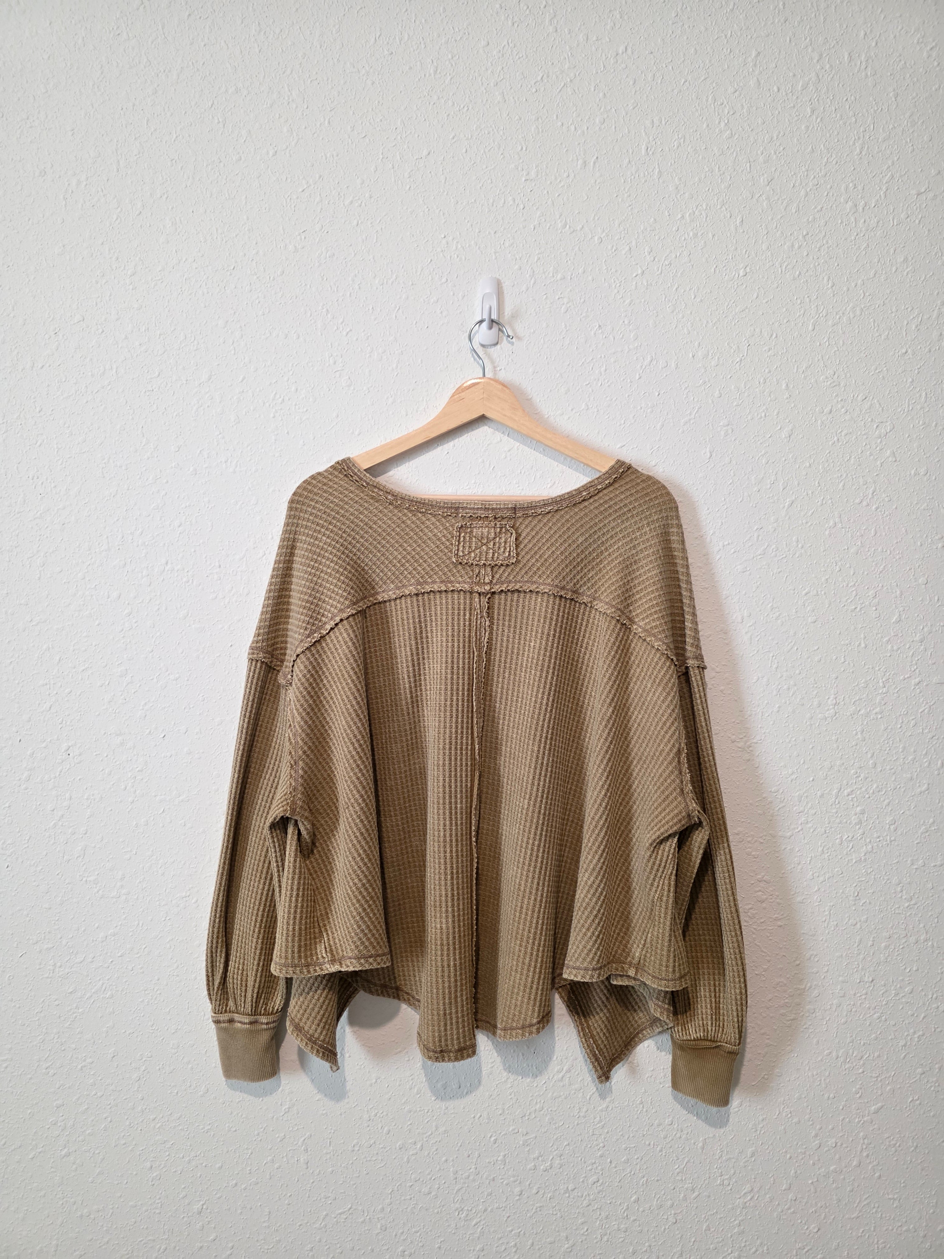 Free People Oversized Waffle Tee (XS)