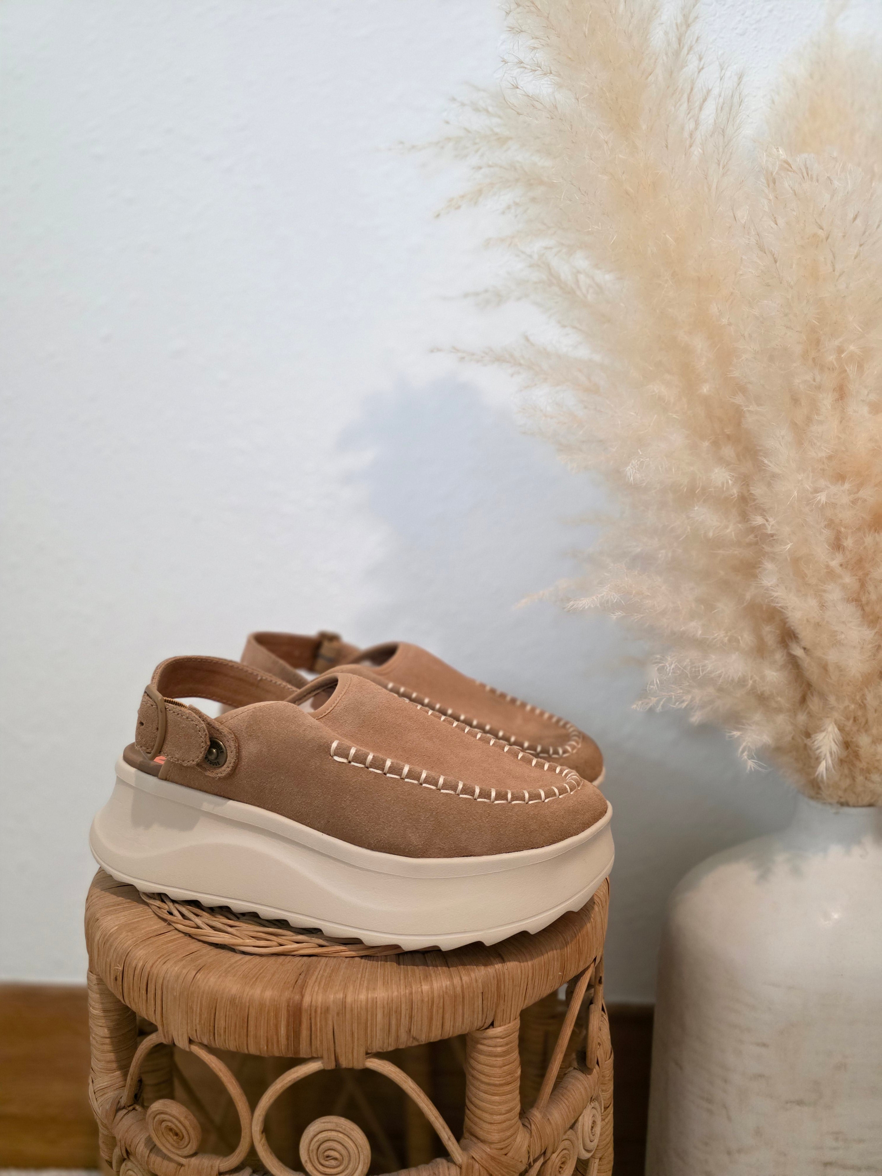 Hey Dude Tan Platform Clogs (10)