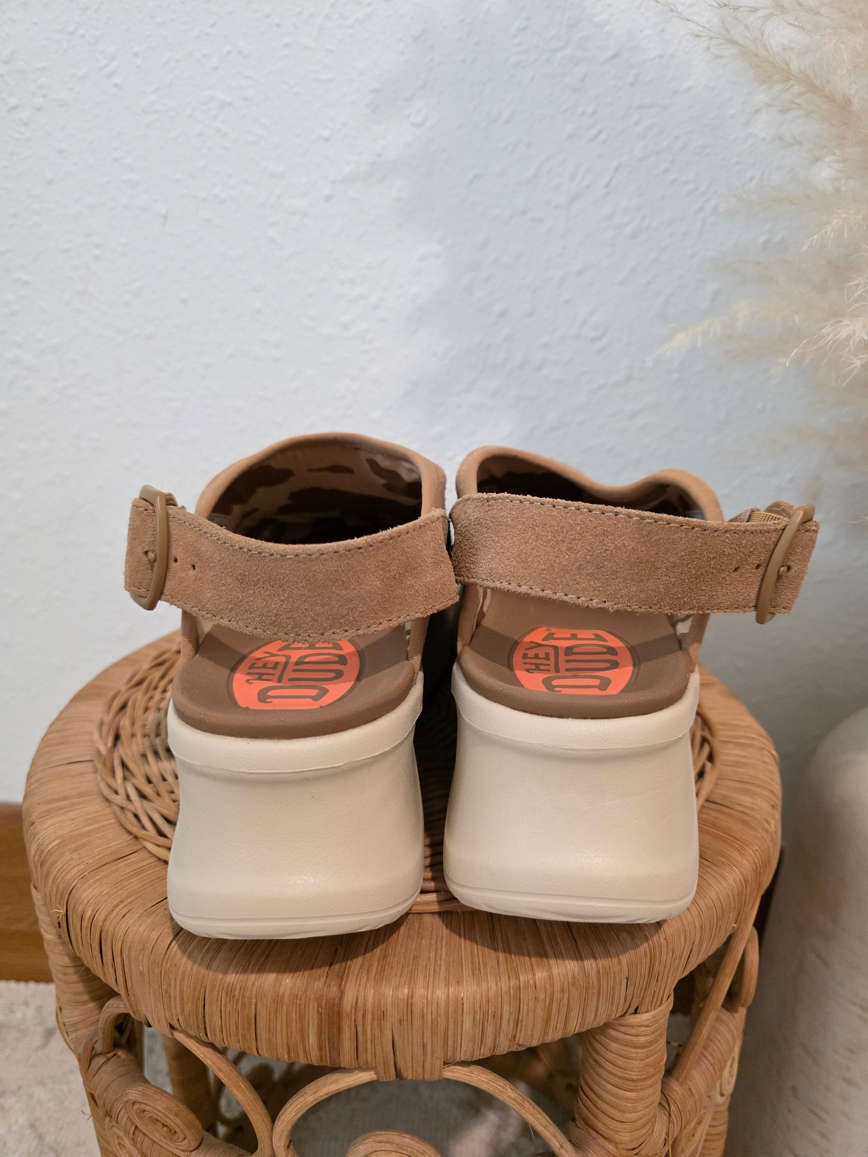 Hey Dude Tan Platform Clogs (10)