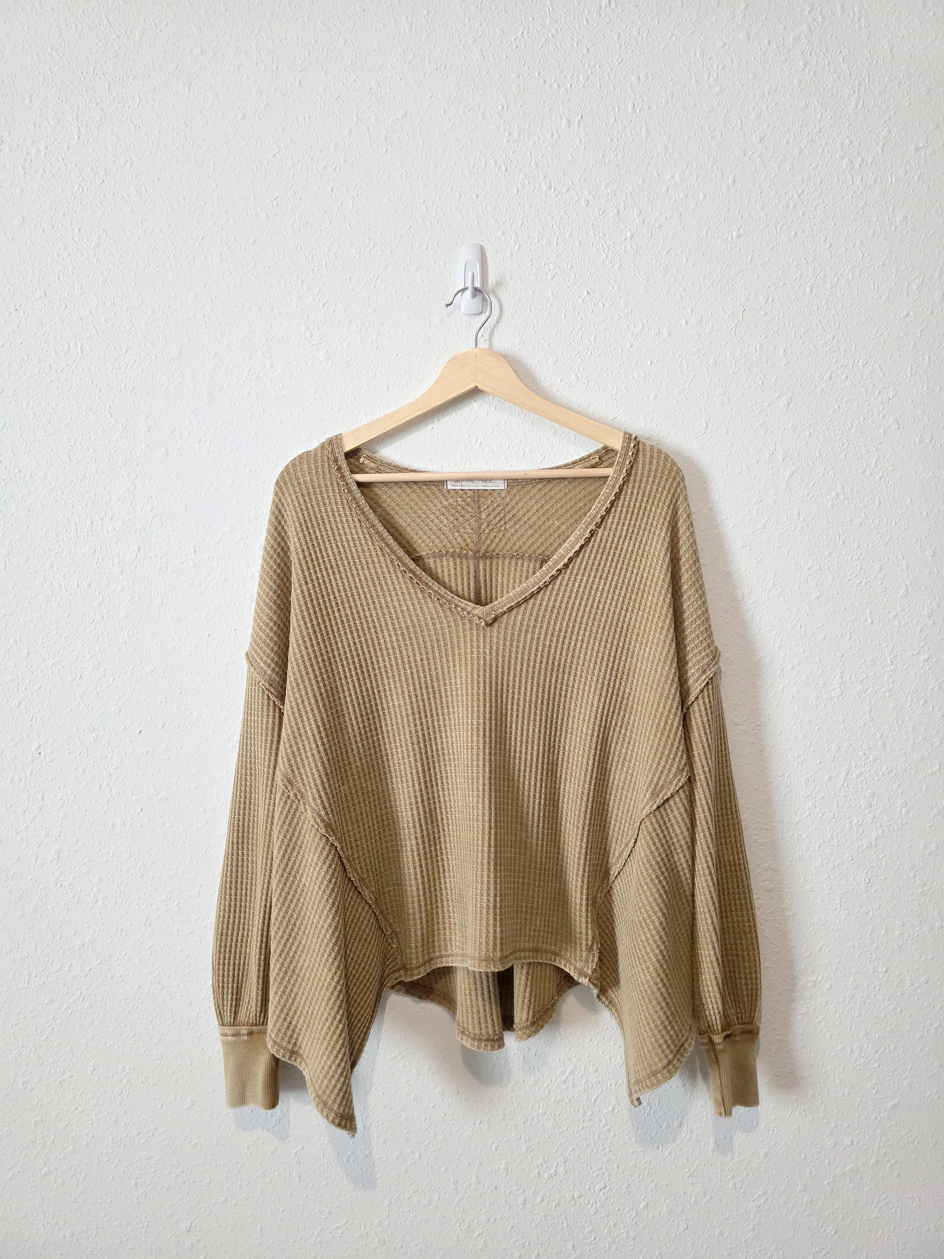 Free People Oversized Waffle Tee (XS)