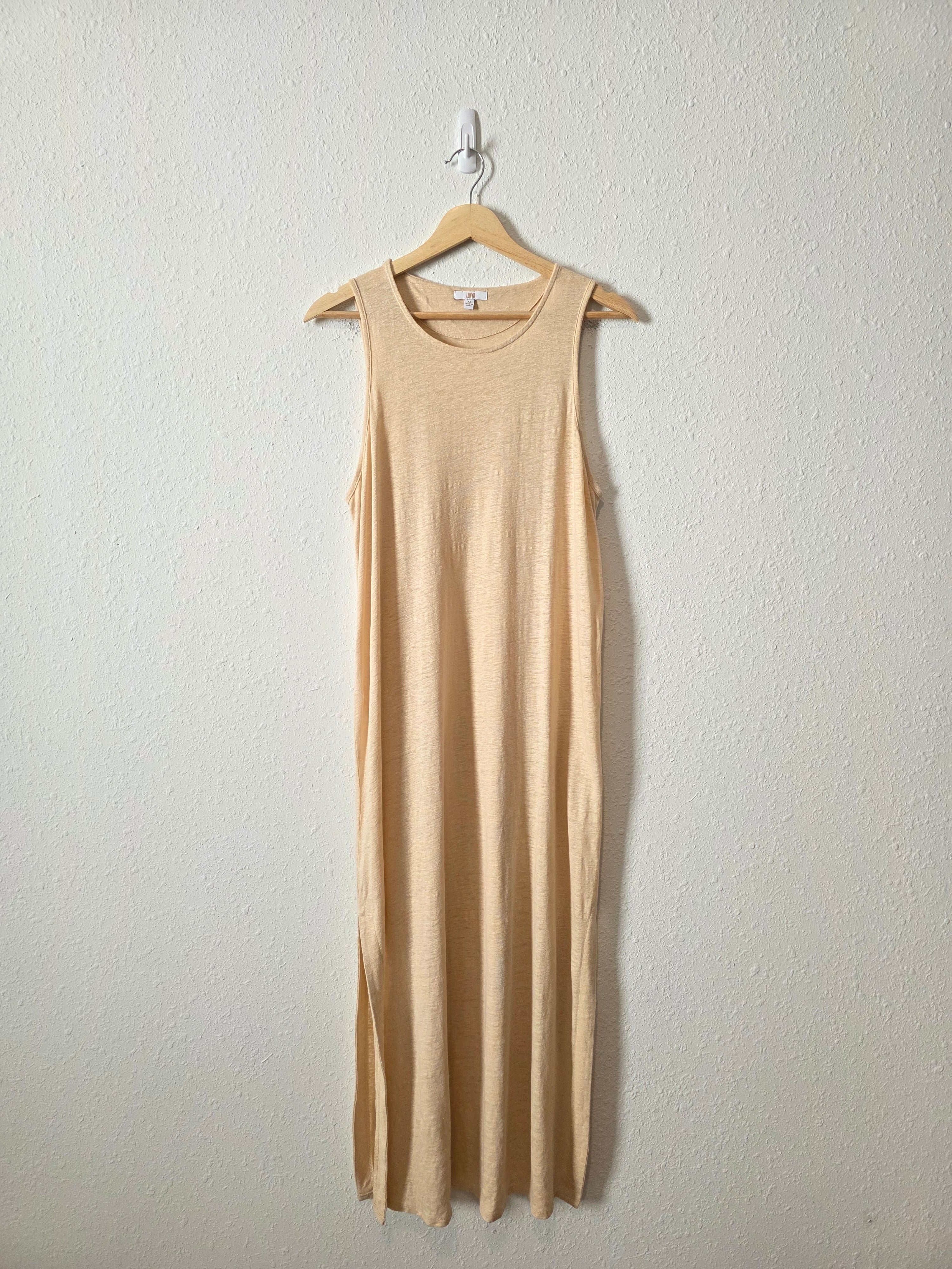 Lunya Neutral Linen Maxi Dress (XS)