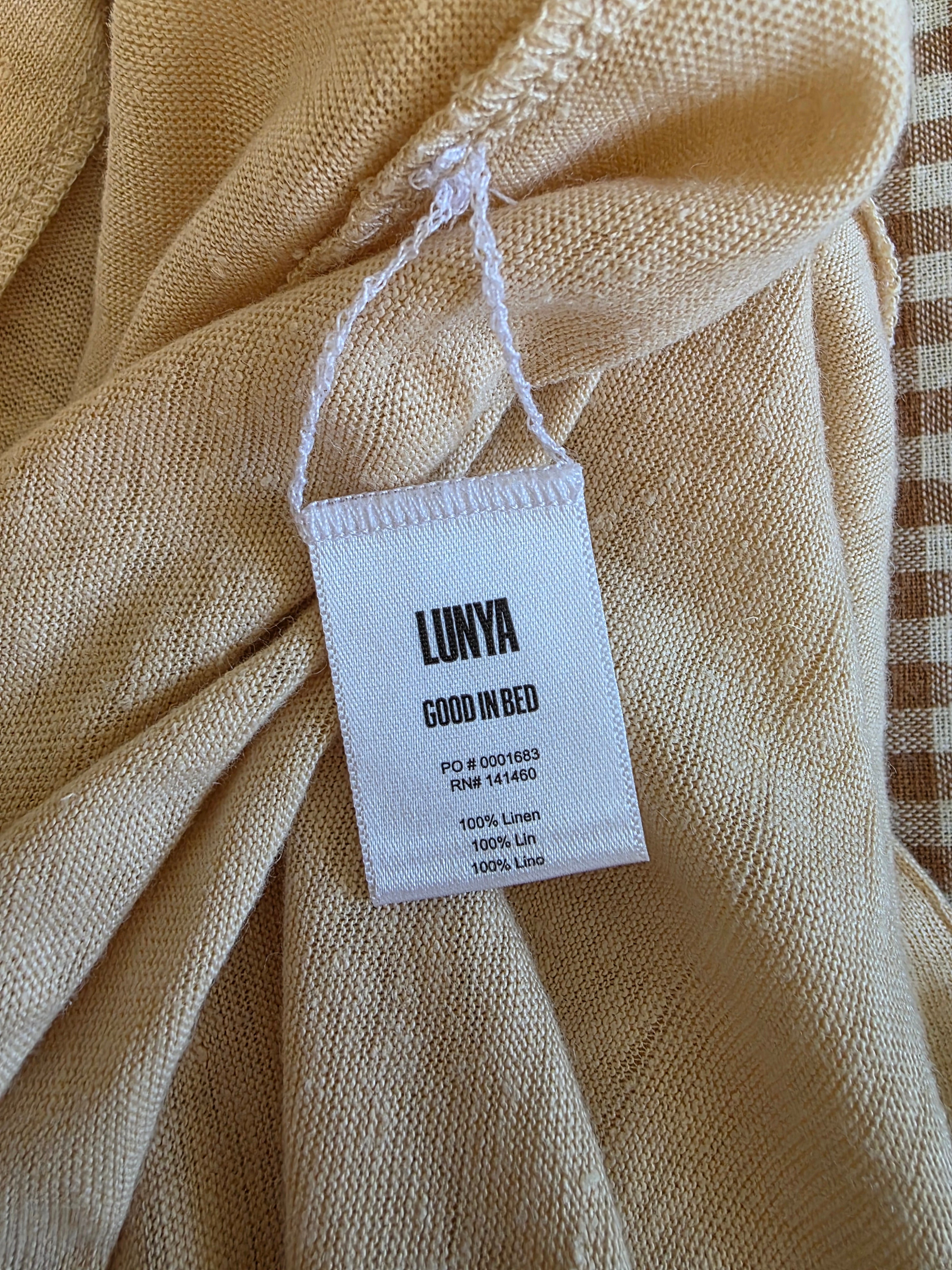 Lunya Neutral Linen Maxi Dress (XS)