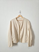 Neutral Cotton Linen Gauze Jacket (L)