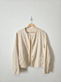 Neutral Cotton Linen Gauze Jacket (L)
