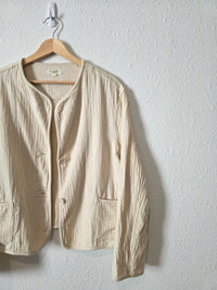Neutral Cotton Linen Gauze Jacket (L)