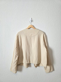 Neutral Cotton Linen Gauze Jacket (L)