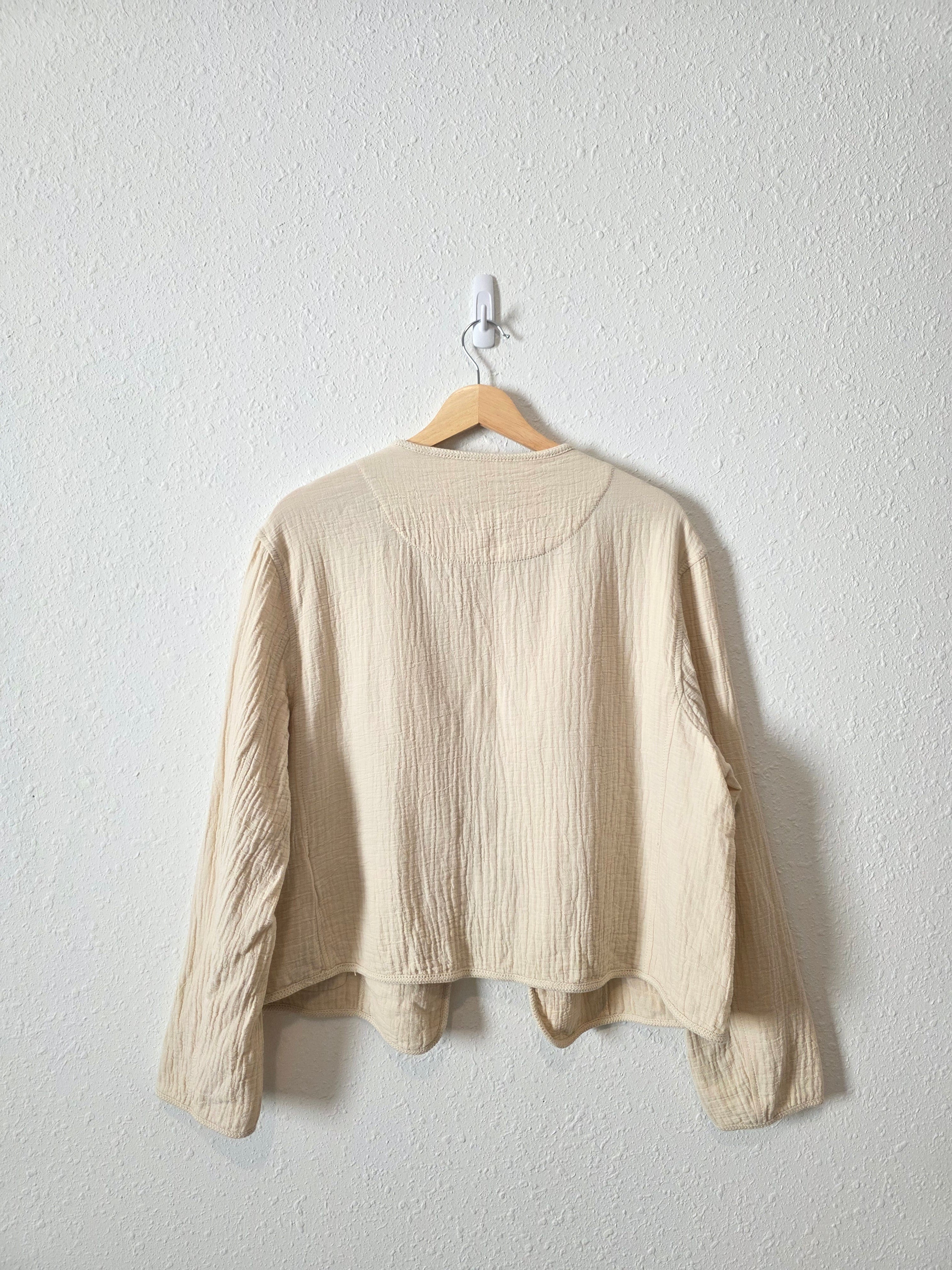 Neutral Cotton Linen Gauze Jacket (L)