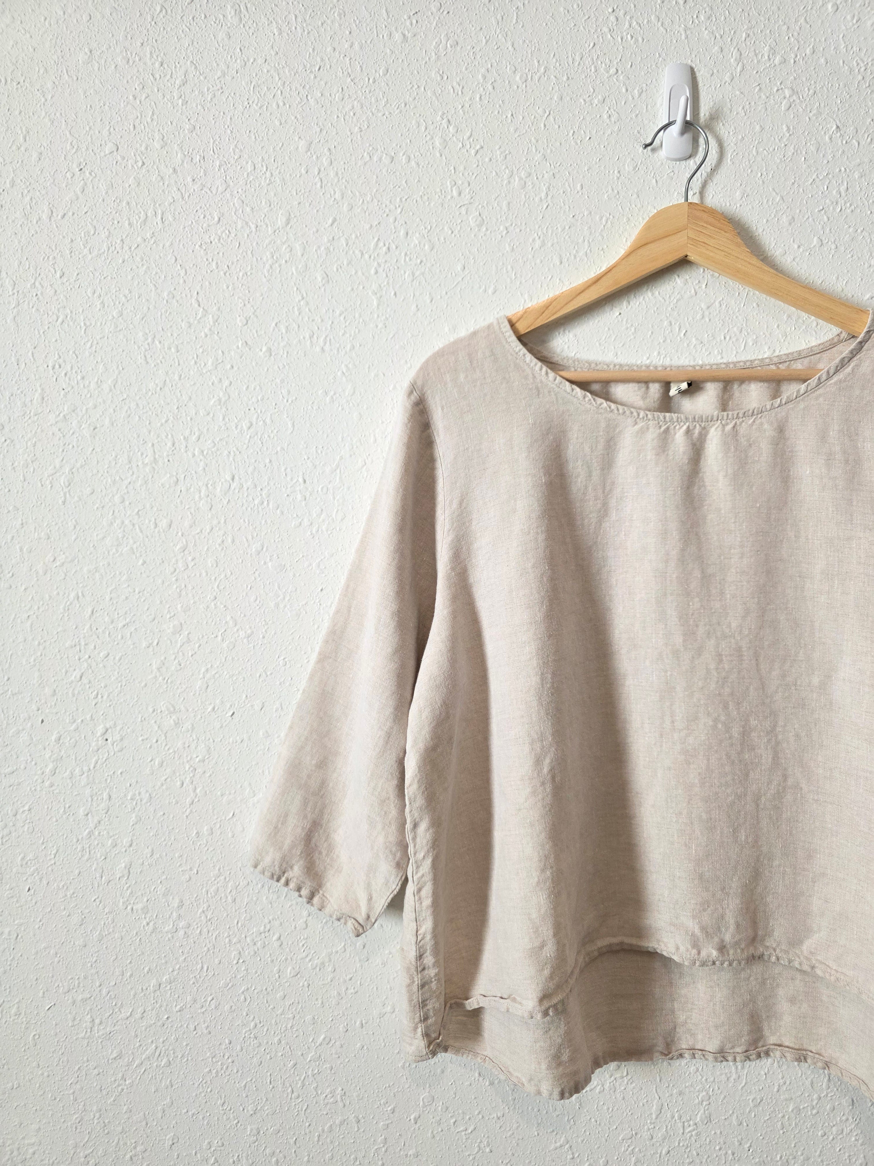 Linen Boxy Oversized Top (L)
