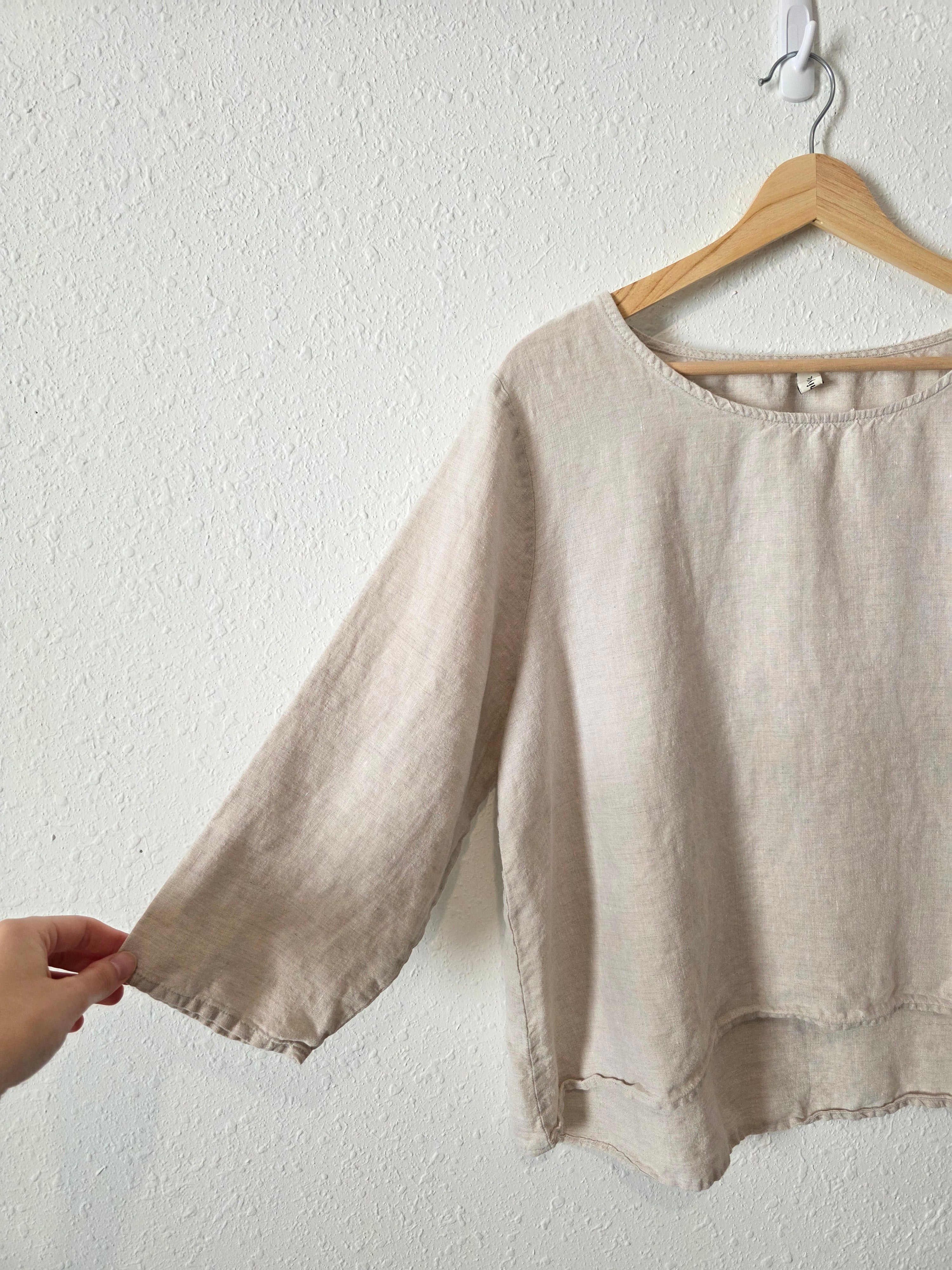 Linen Boxy Oversized Top (L)