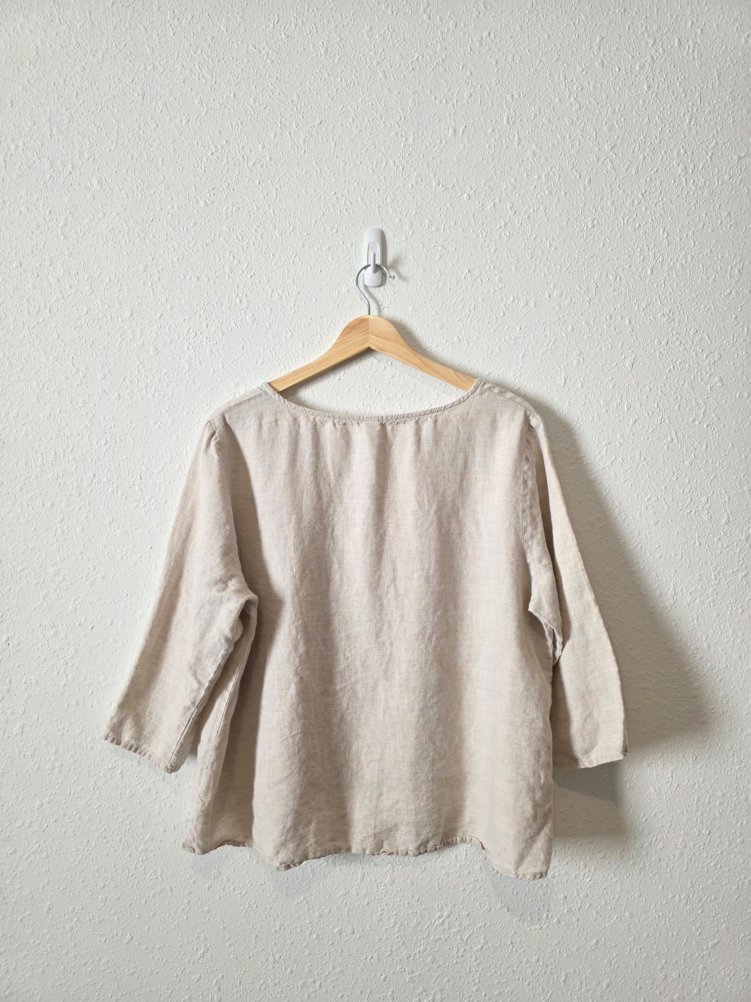 Linen Boxy Oversized Top (L)