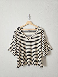 Arula Striped V Neck Tee (3X)