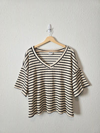 Arula Striped V Neck Tee (3X)