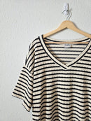 Arula Striped V Neck Tee (3X)