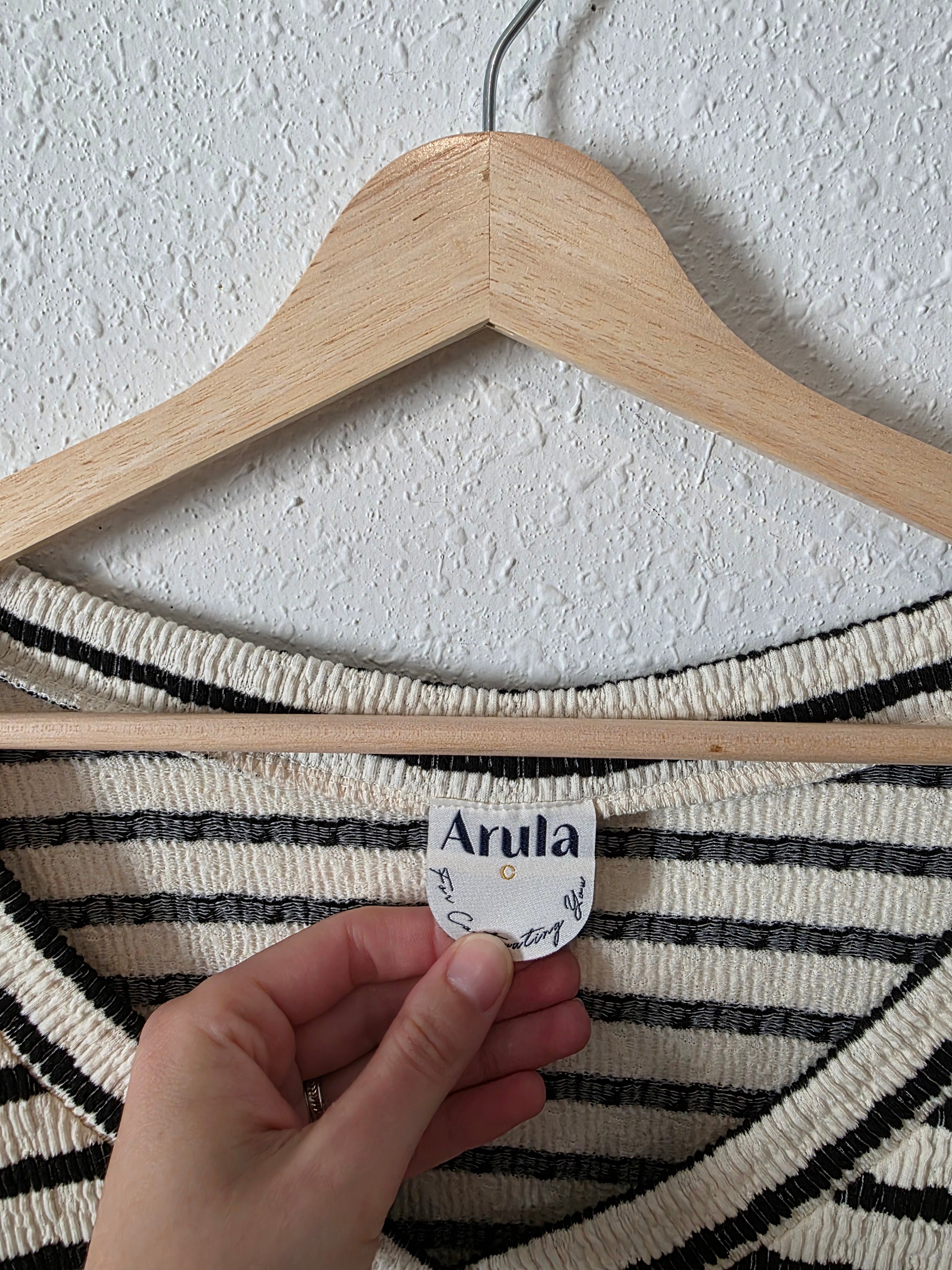 Arula Striped V Neck Tee (3X)
