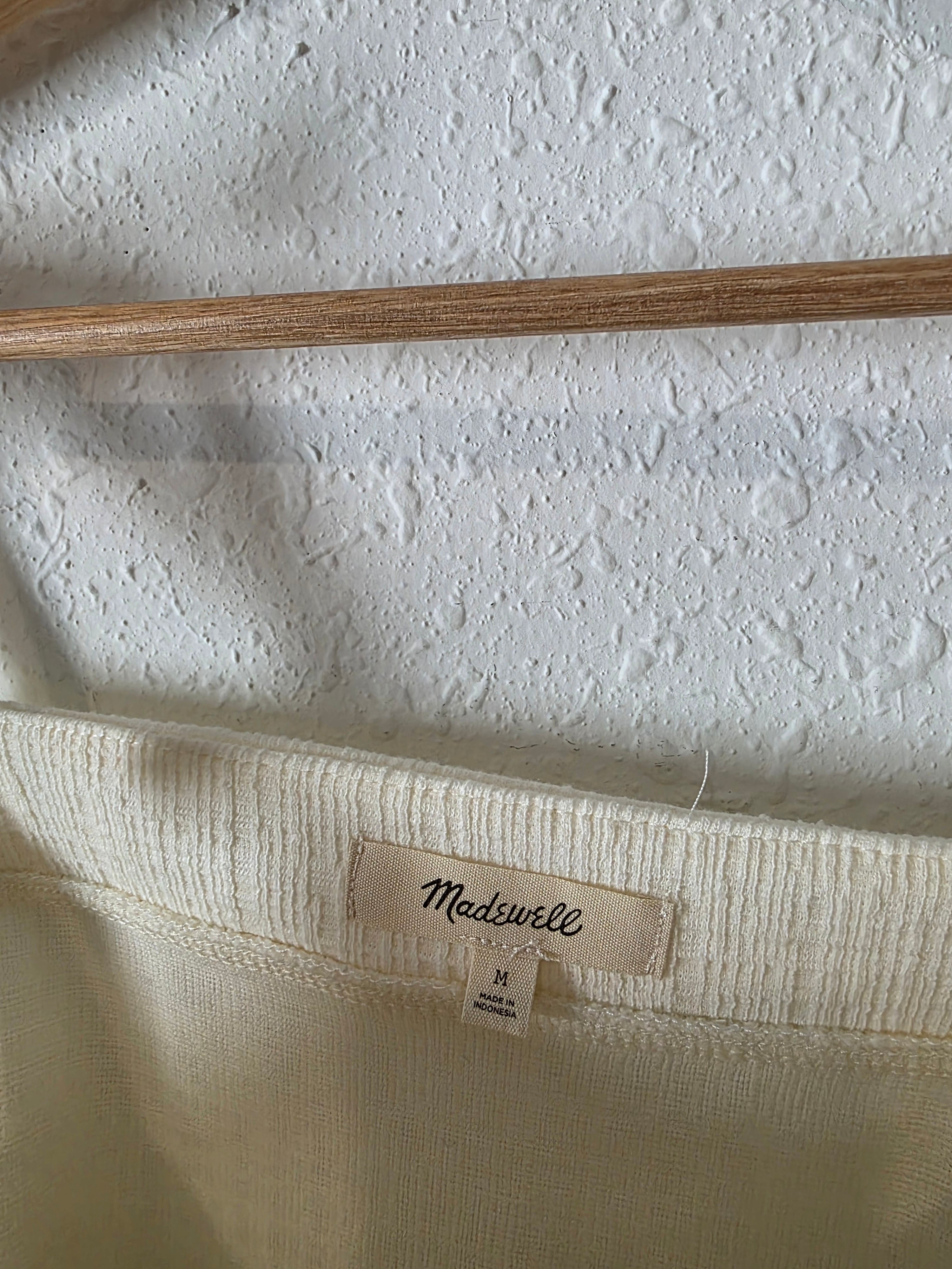 Madewell Cream Tie Strap Tank (M)