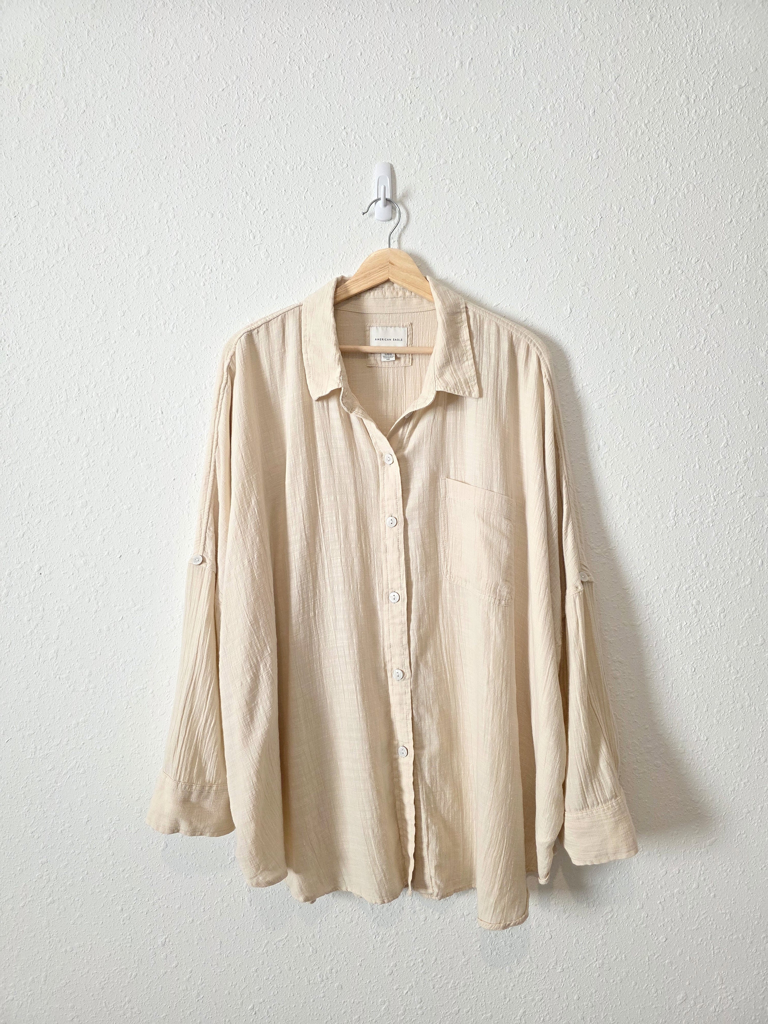 Neutral Oversized Button Up (L)