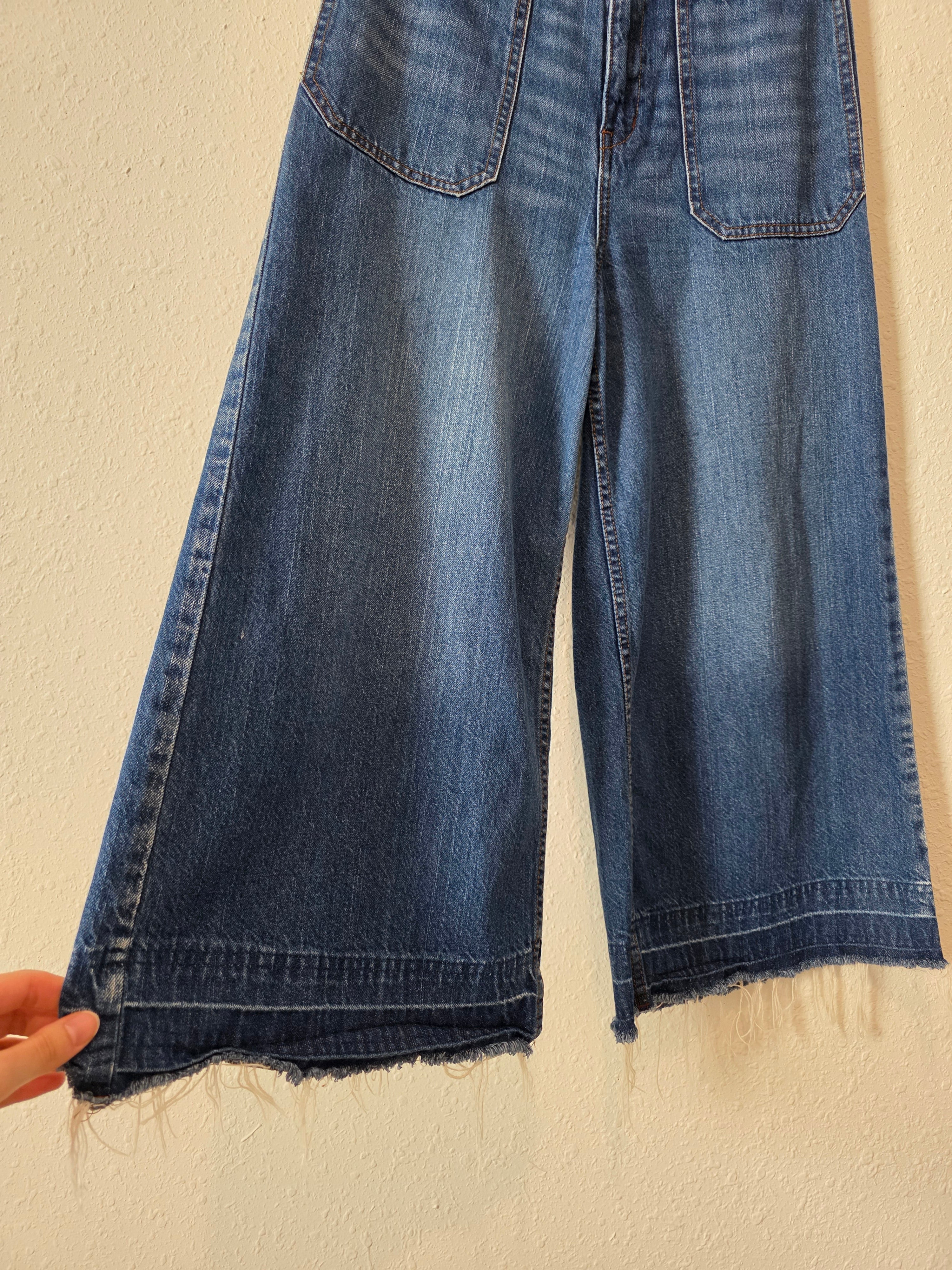 Free People Wide Leg Crop Jeans (26)