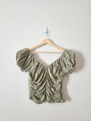 Abercrombie Sage Ruched Top (L)
