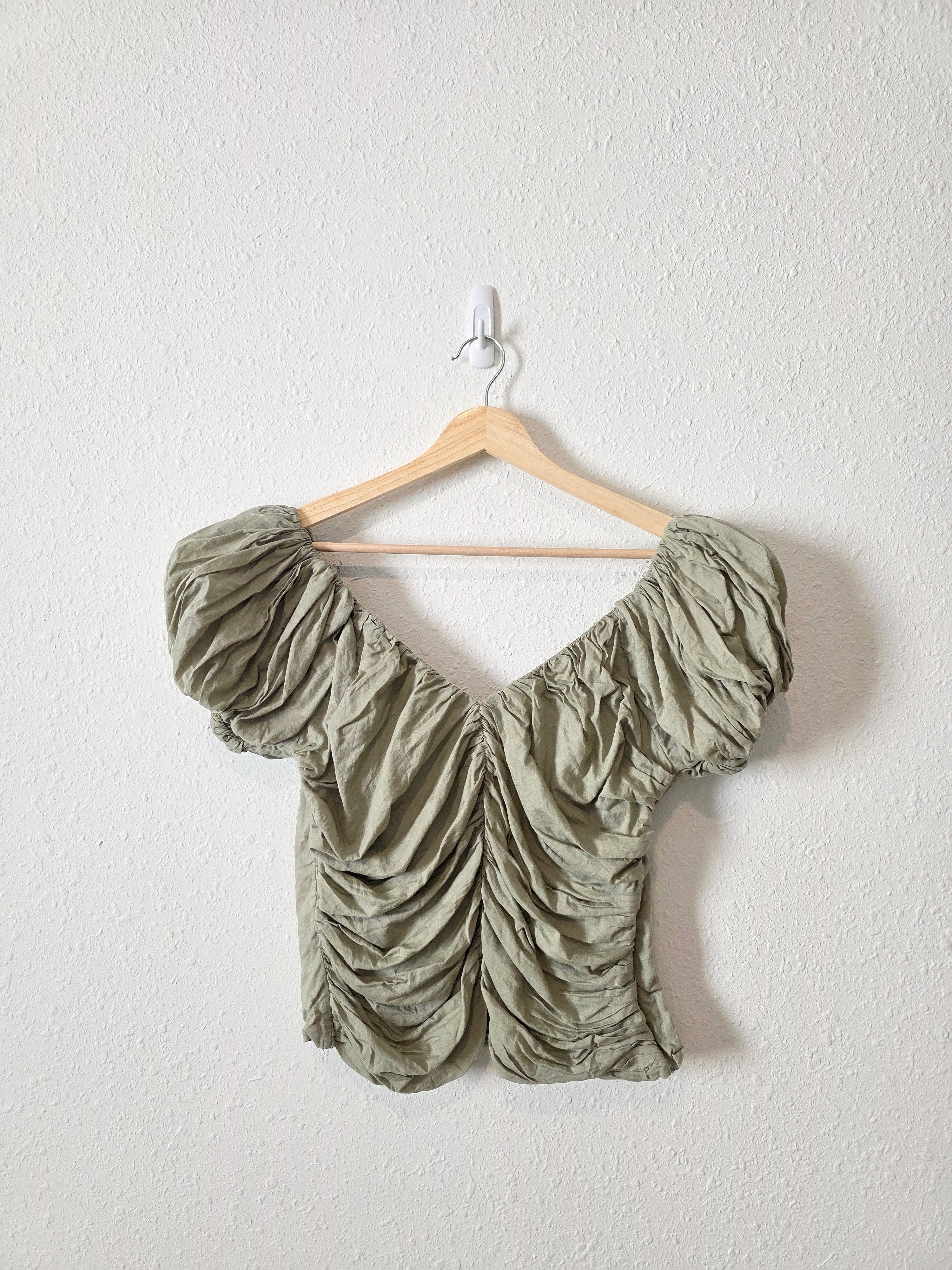 Abercrombie Sage Ruched Top (L)