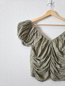 Abercrombie Sage Ruched Top (L)