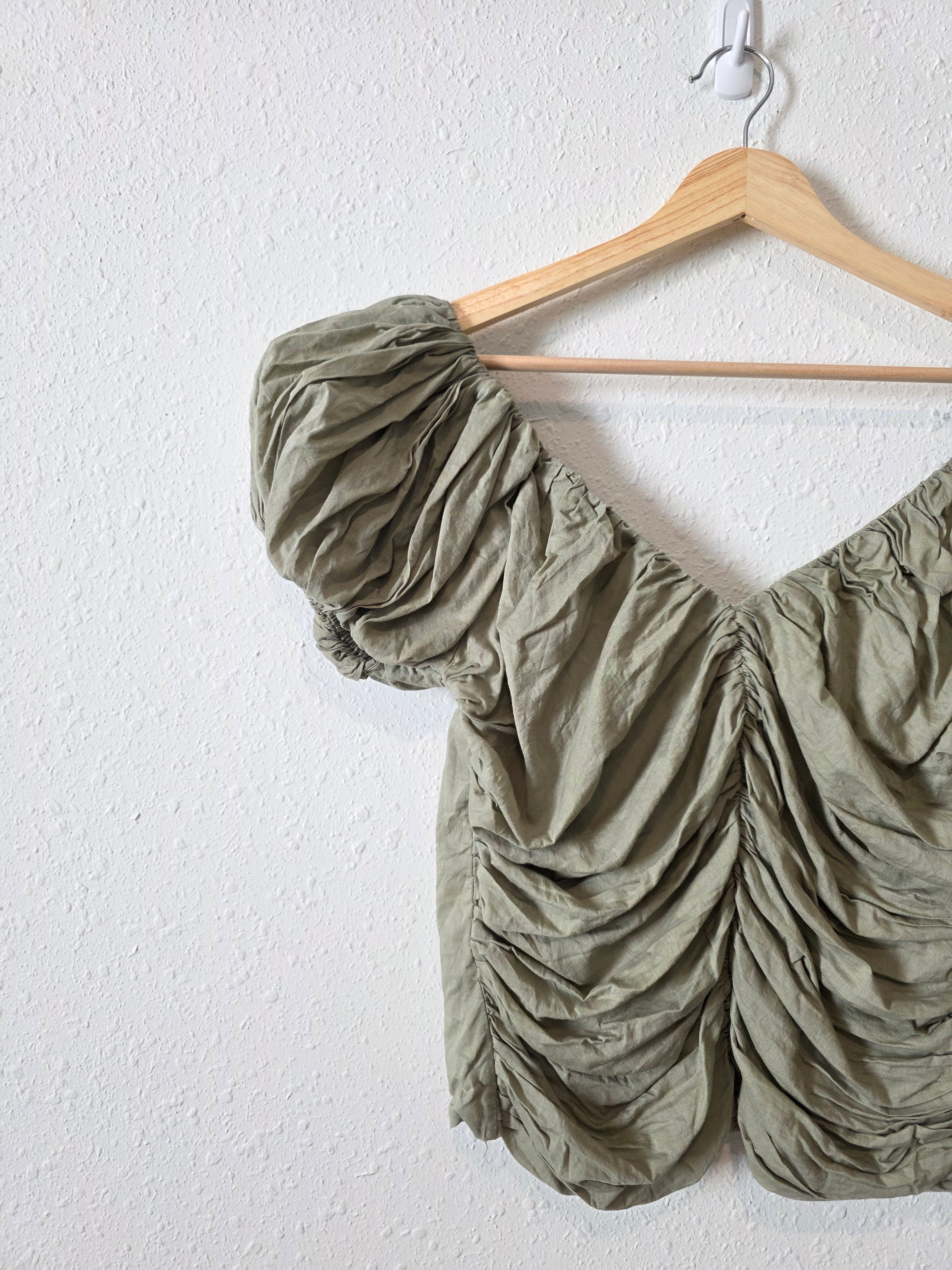 Abercrombie Sage Ruched Top (L)