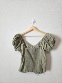 Abercrombie Sage Ruched Top (L)