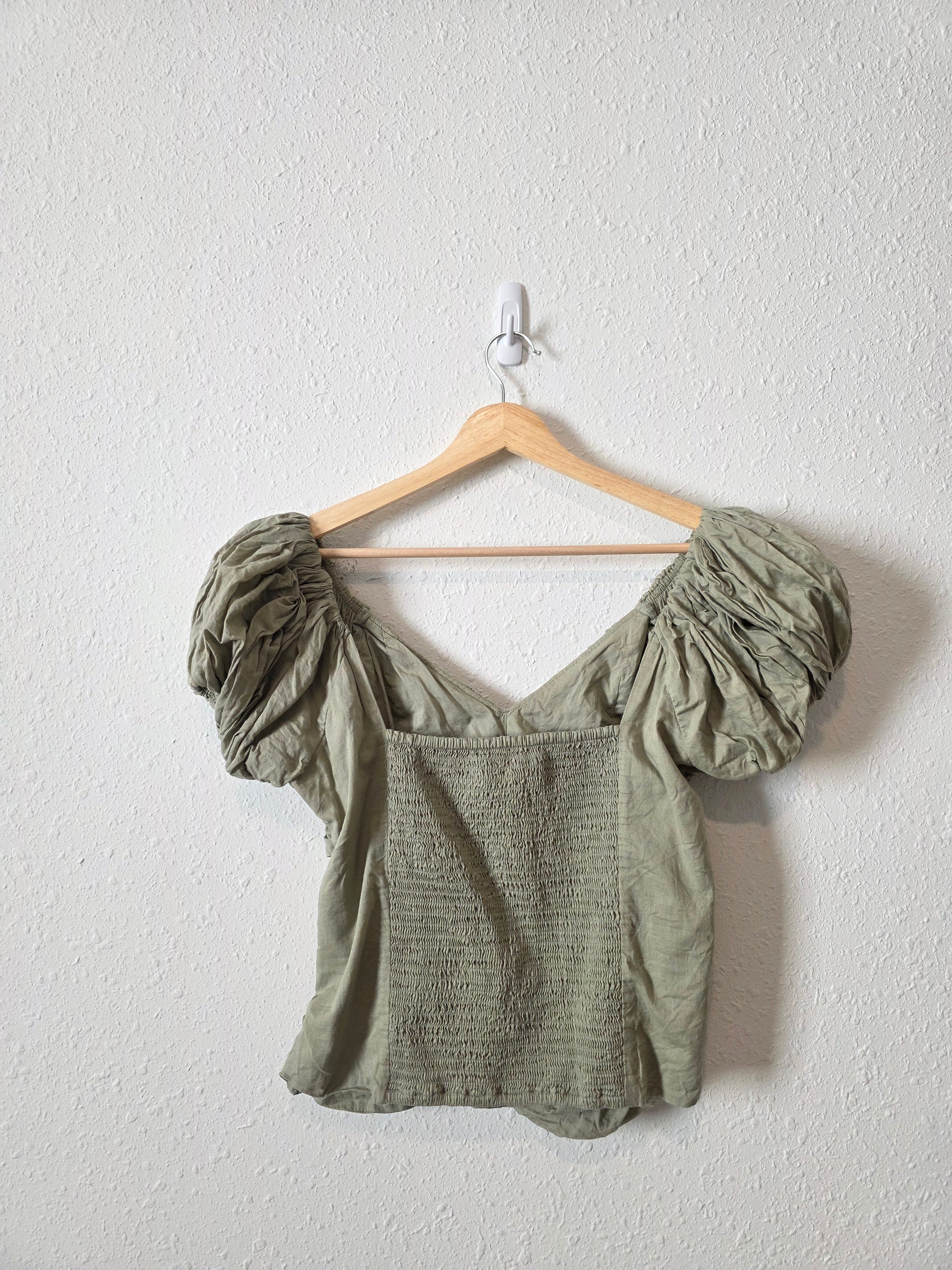 Abercrombie Sage Ruched Top (L)