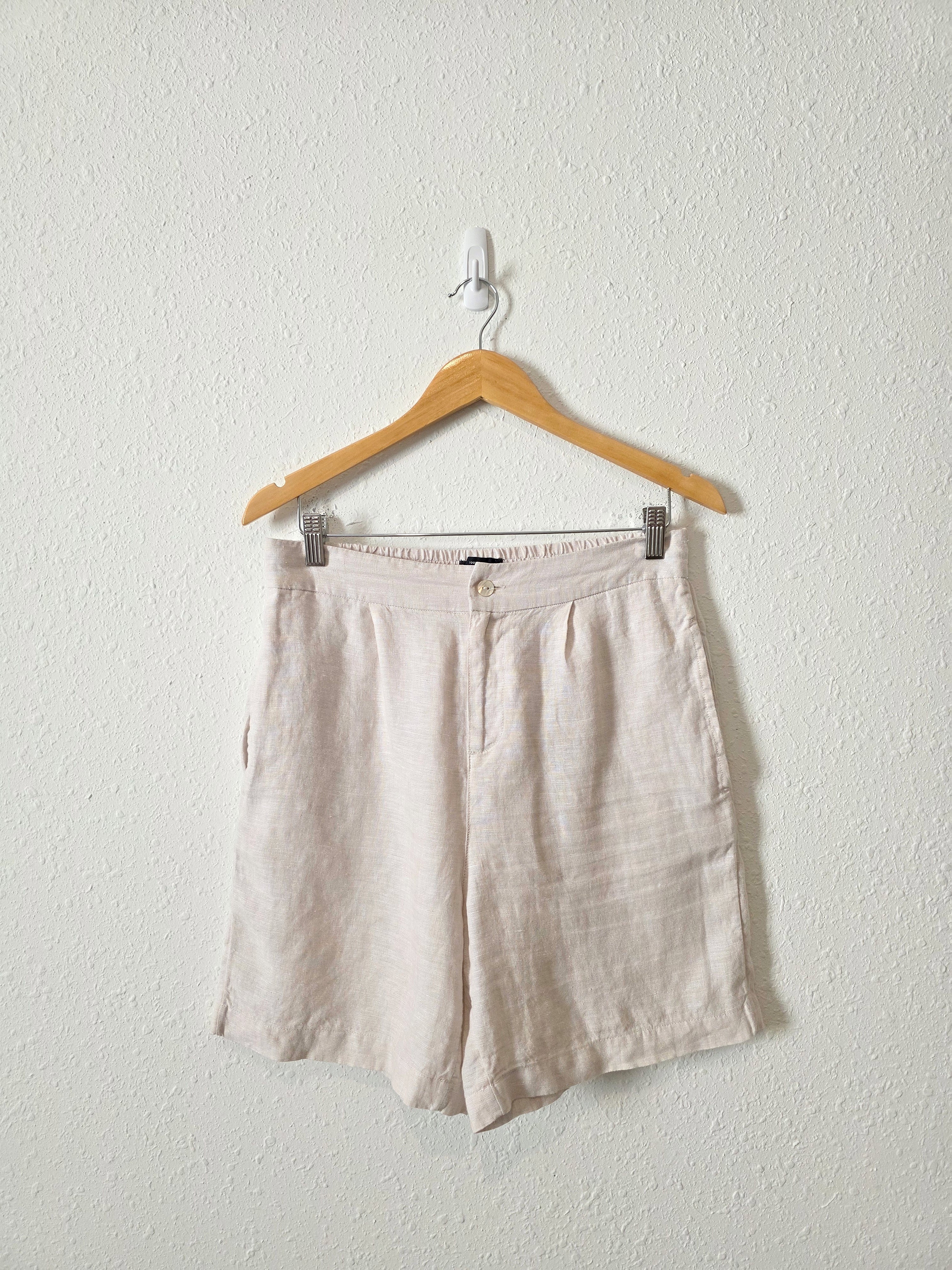 Neutral Linen Relaxed Shorts (M)