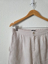 Neutral Linen Relaxed Shorts (M)