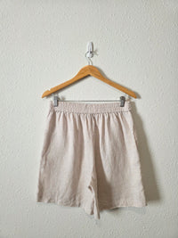 Neutral Linen Relaxed Shorts (M)