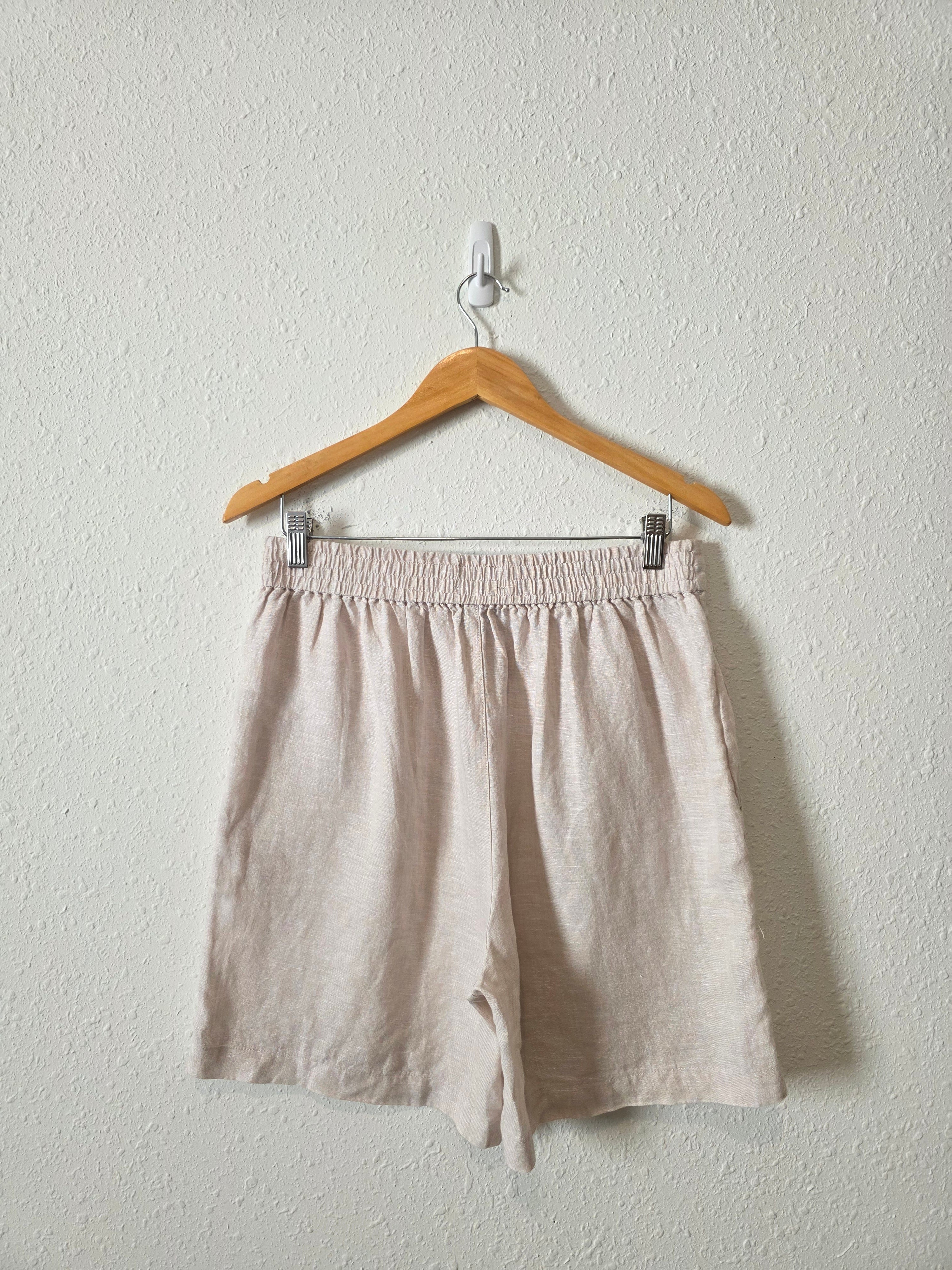 Neutral Linen Relaxed Shorts (M)