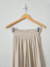 Oat Linen Blend Wide Leg Pants (M)
