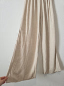 Oat Linen Blend Wide Leg Pants (M)