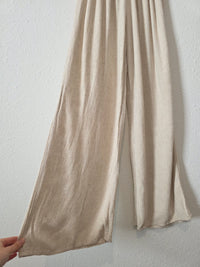 Oat Linen Blend Wide Leg Pants (M)