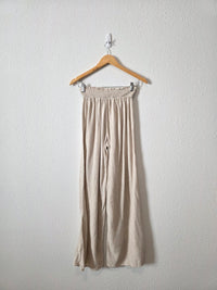 Oat Linen Blend Wide Leg Pants (M)