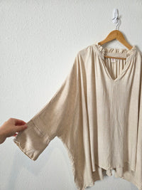 Oat Linen Blend Tunic Top (2X)