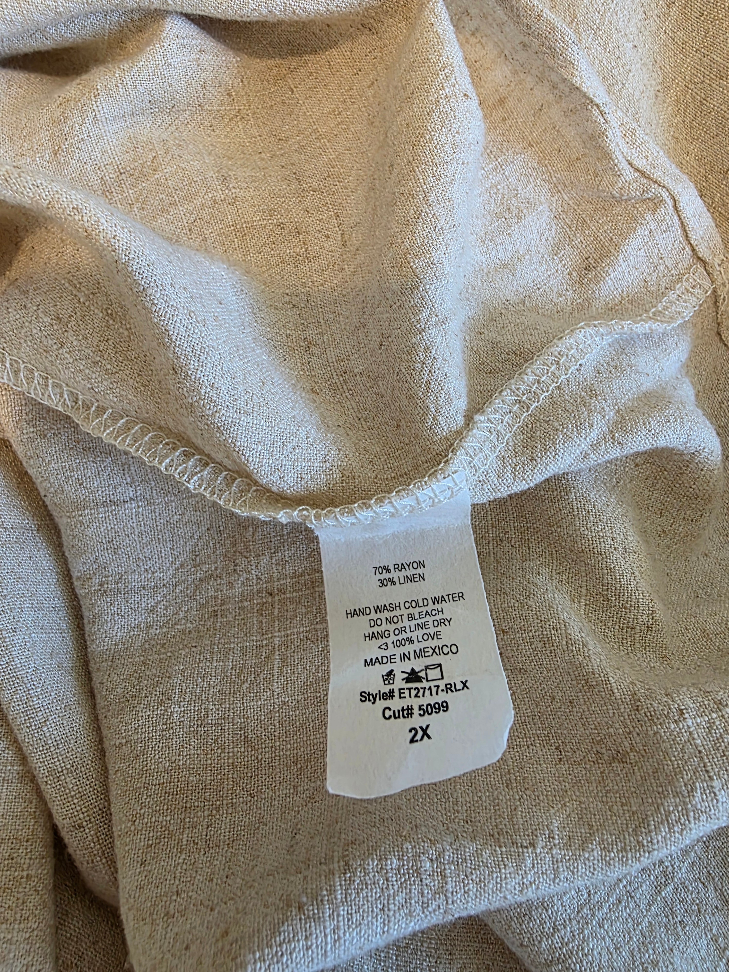 Oat Linen Blend Tunic Top (2X)