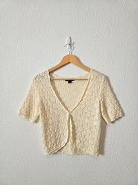 Vintage Crochet Knit Cotton Top (M)