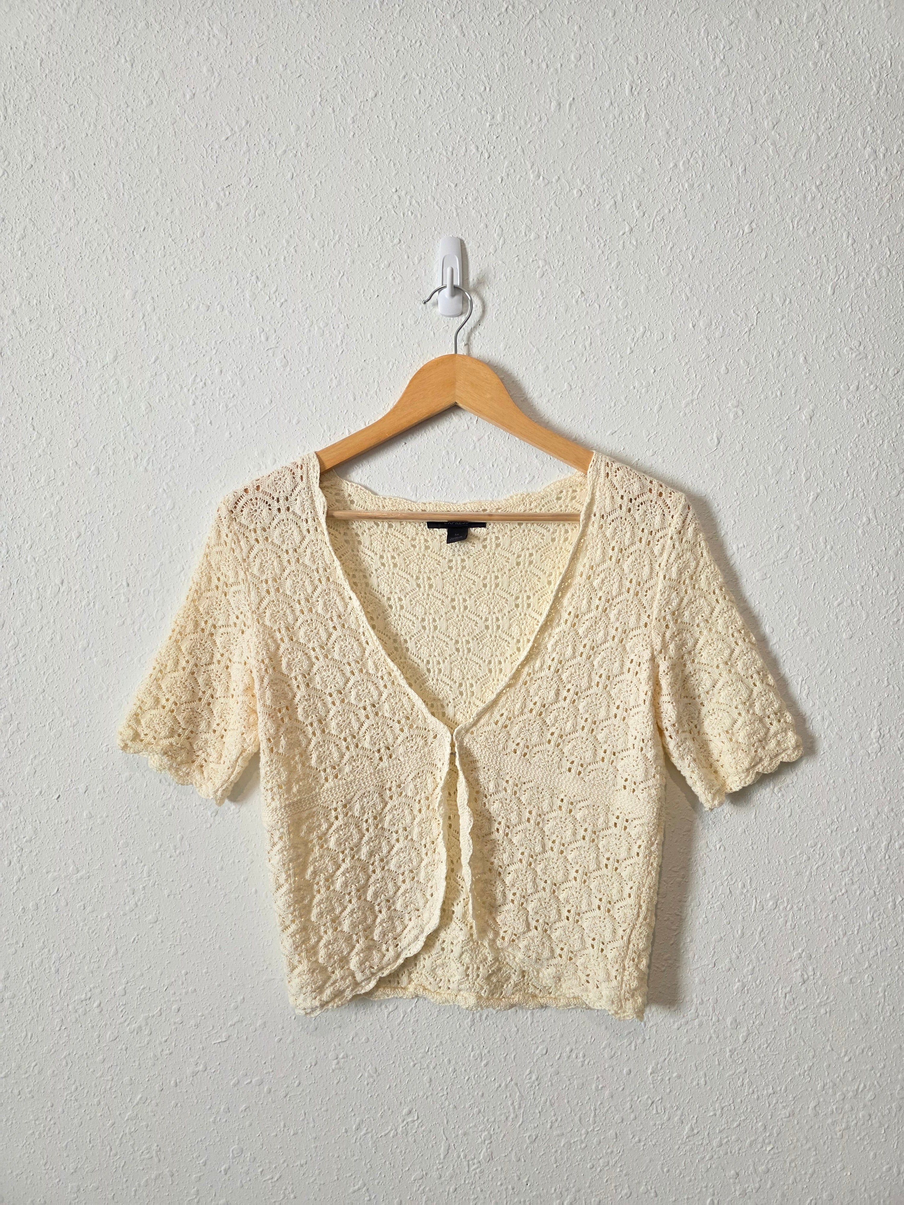 Vintage Crochet Knit Cotton Top (M)