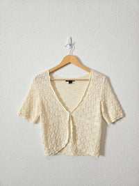 Vintage Crochet Knit Cotton Top (M)