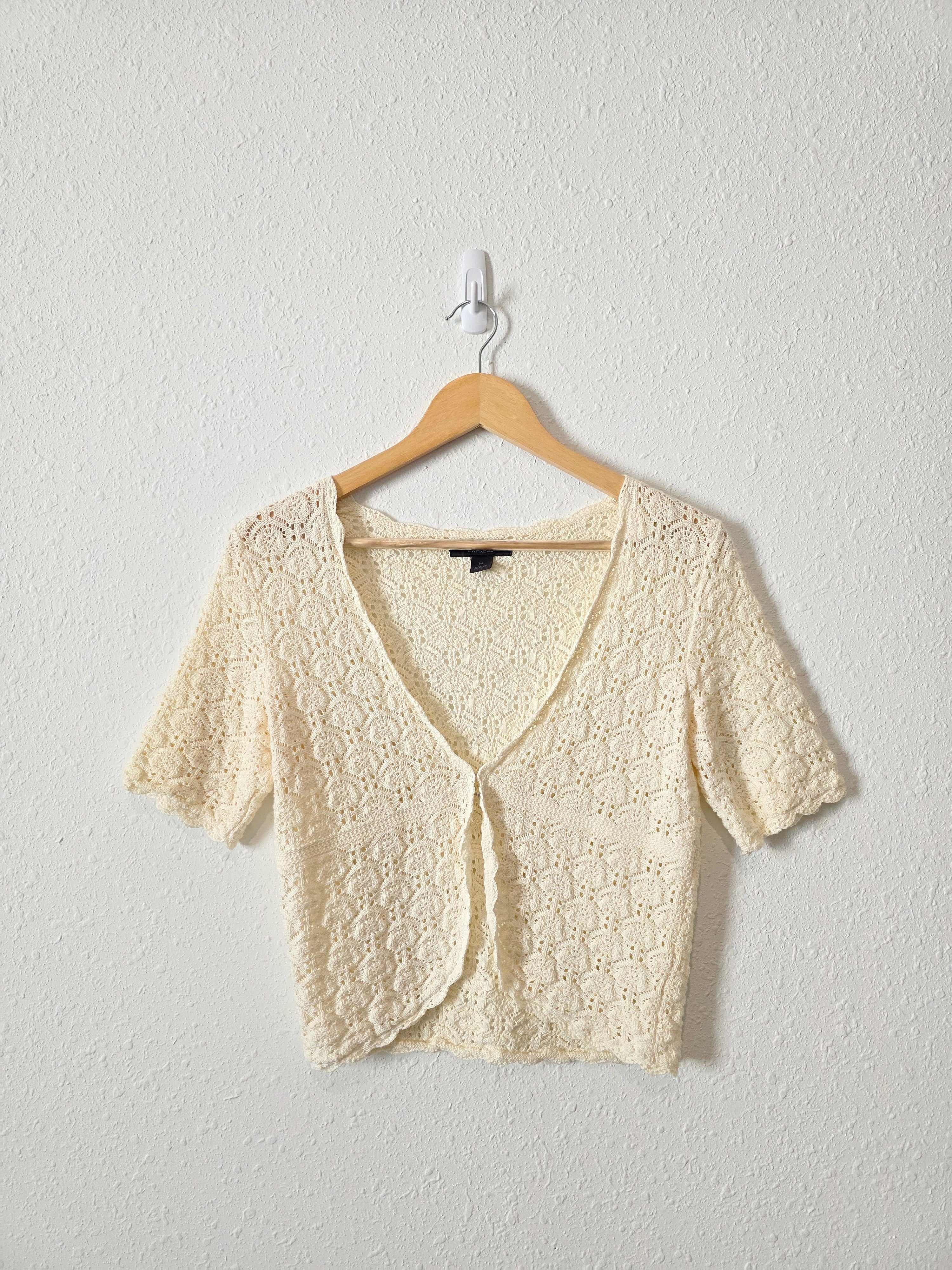 Vintage Crochet Knit Cotton Top (M)