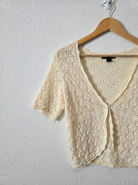 Vintage Crochet Knit Cotton Top (M)