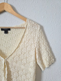 Vintage Crochet Knit Cotton Top (M)
