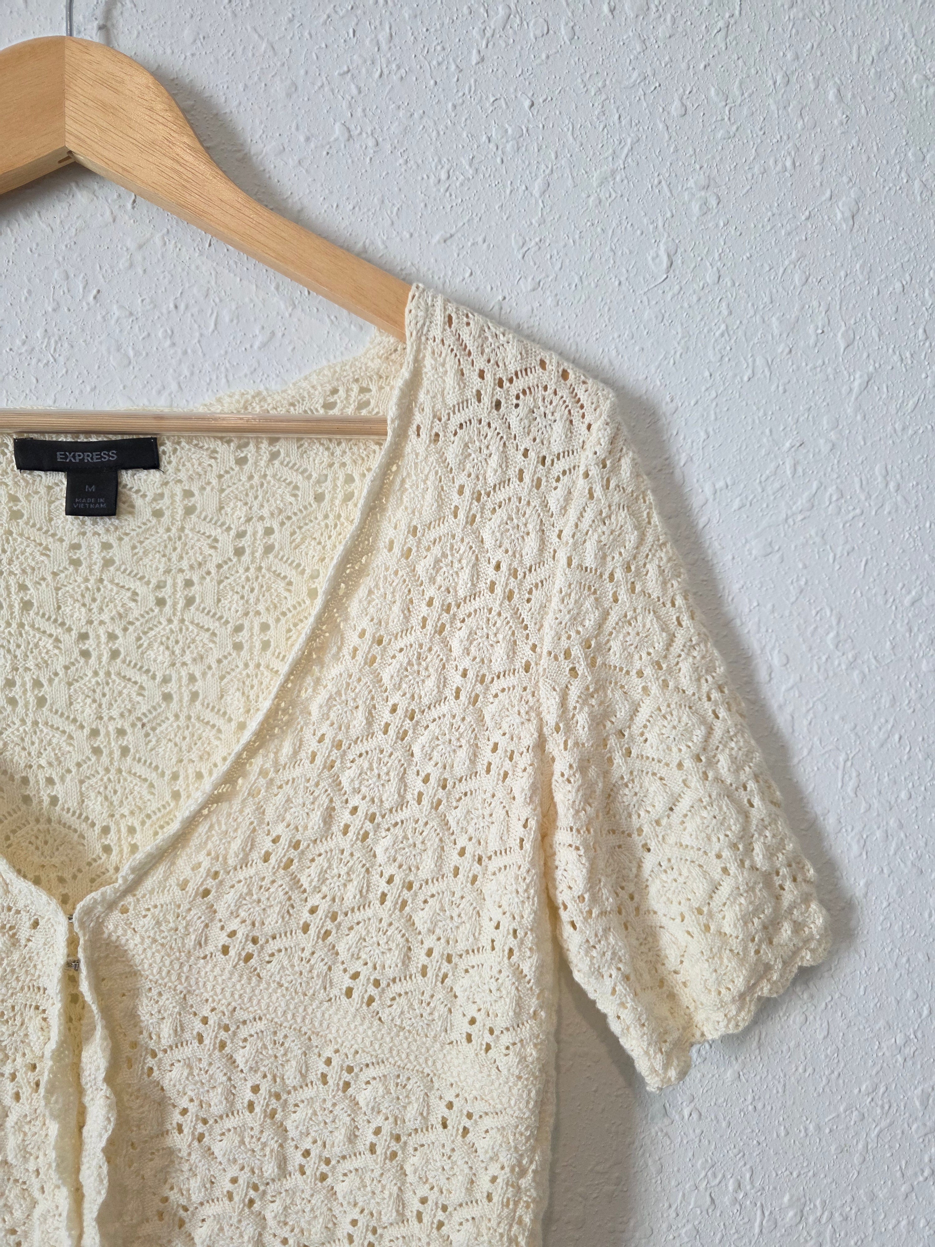 Vintage Crochet Knit Cotton Top (M)
