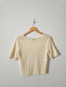 Vintage Crochet Knit Cotton Top (M)