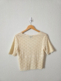 Vintage Crochet Knit Cotton Top (M)