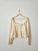 Cream Smocked Babydoll Top (L)