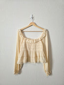 Cream Smocked Babydoll Top (L)