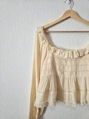 Cream Smocked Babydoll Top (L)
